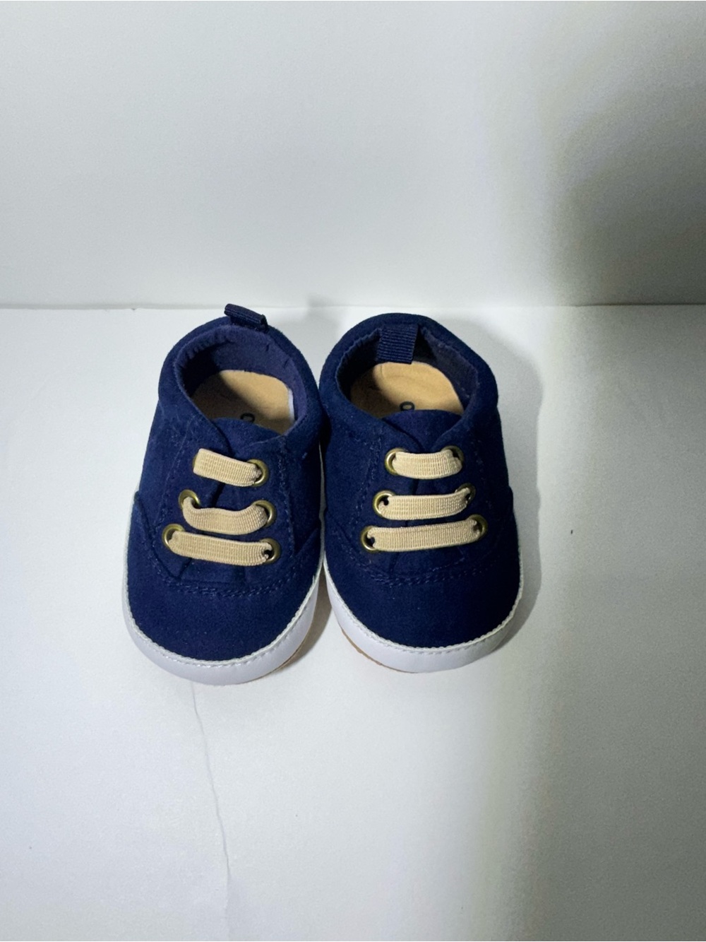 Old Navy Navy Canvas Baby Sneakers with Cream Laces - Picture 4 of 4